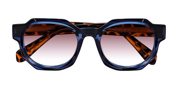 Front of Poole in Blue/Leopard-Print