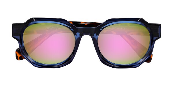 Front of Poole in Blue/Leopard-Print