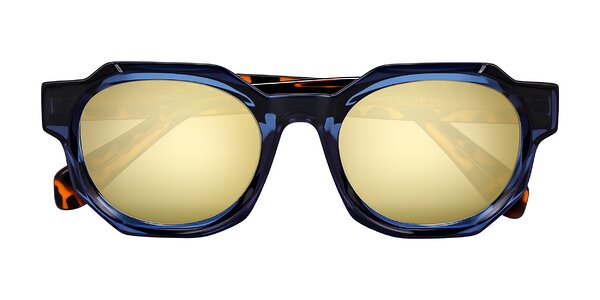 Front of Poole in Blue/Leopard-Print