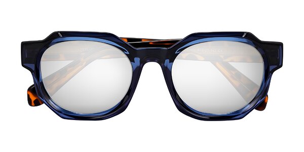 Front of Poole in Blue/Leopard-Print