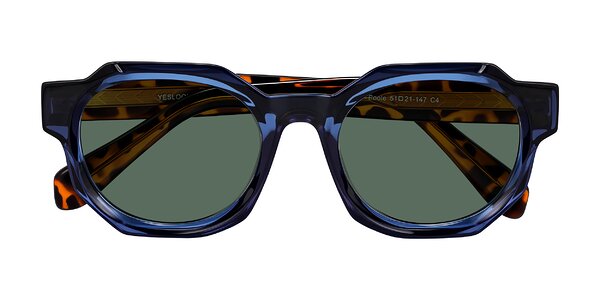 Front of Poole in Blue/Leopard-Print