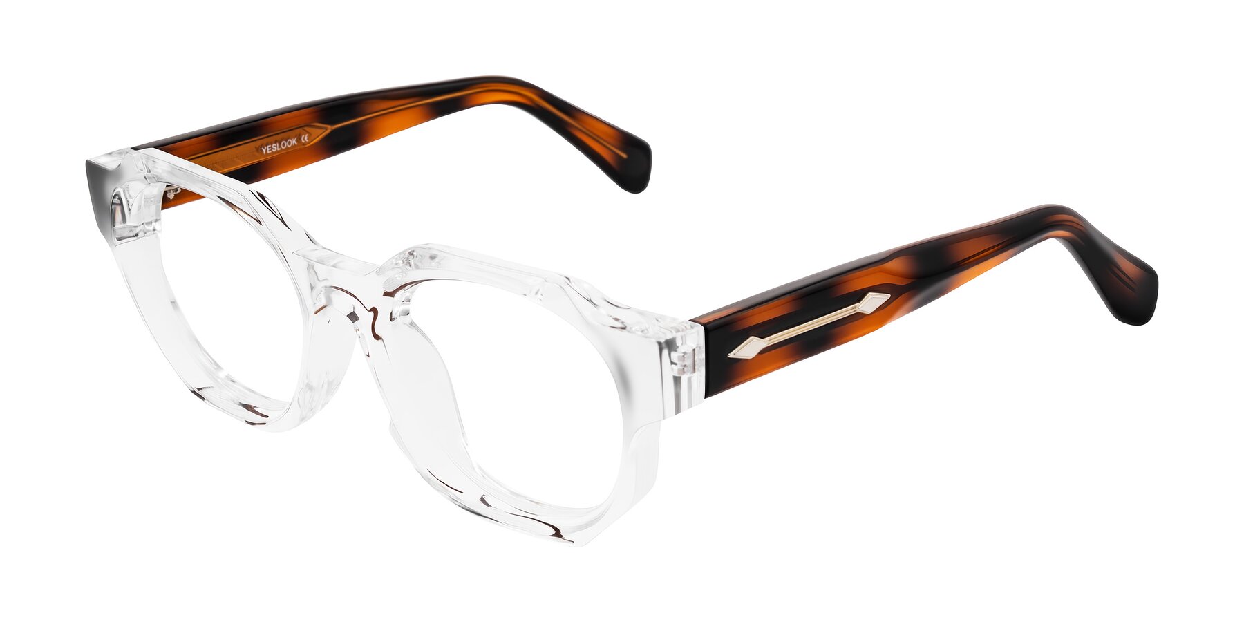 Angle of Poole in Clear/Tortoise with Clear Eyeglass Lenses