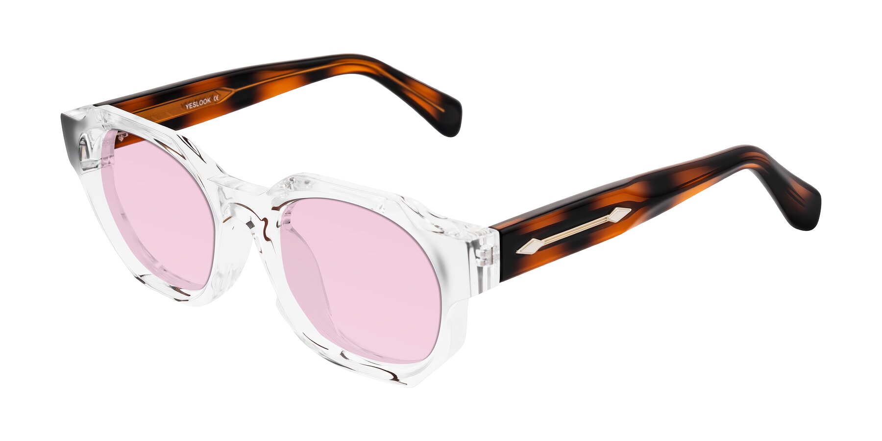 Angle of Poole in Clear/Tortoise with Light Pink Tinted Lenses
