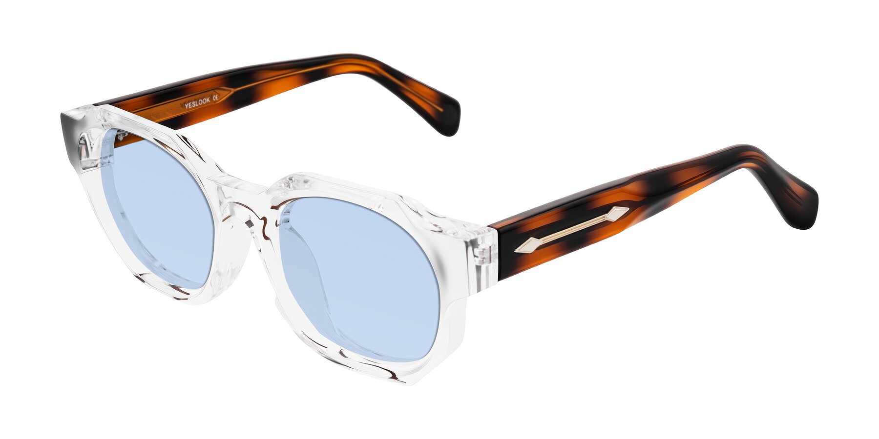 Angle of Poole in Clear/Tortoise with Light Blue Tinted Lenses