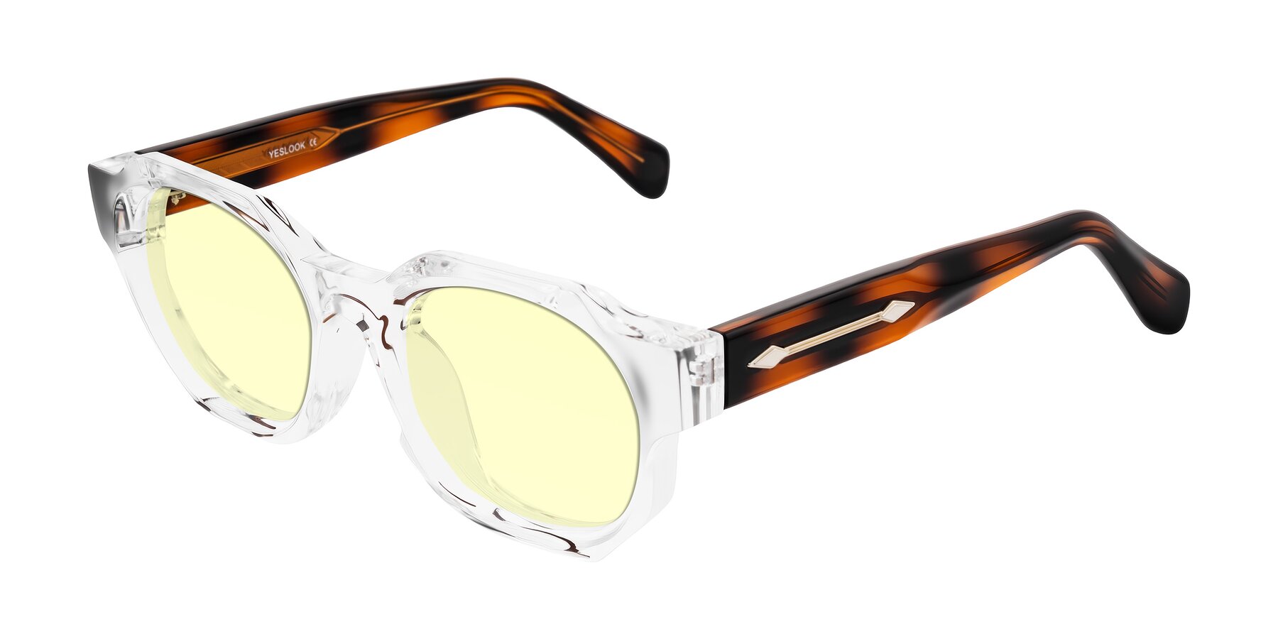 Angle of Poole in Clear/Tortoise with Light Yellow Tinted Lenses