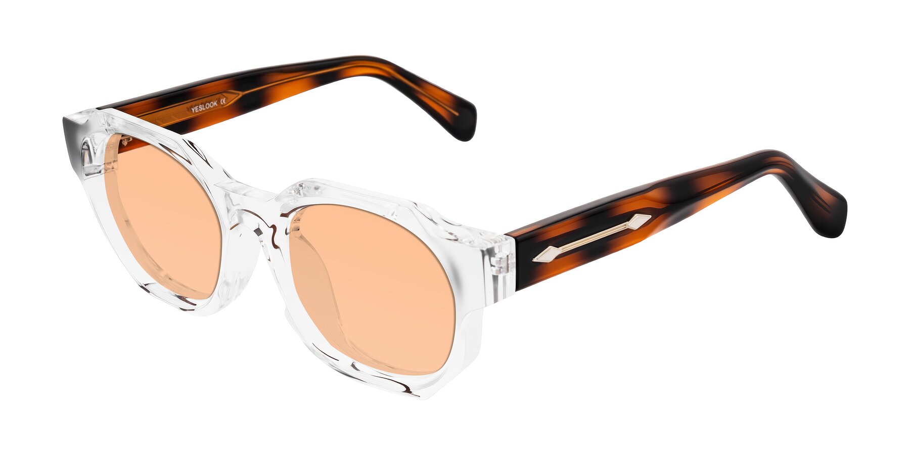 Angle of Poole in Clear/Tortoise with Light Orange Tinted Lenses