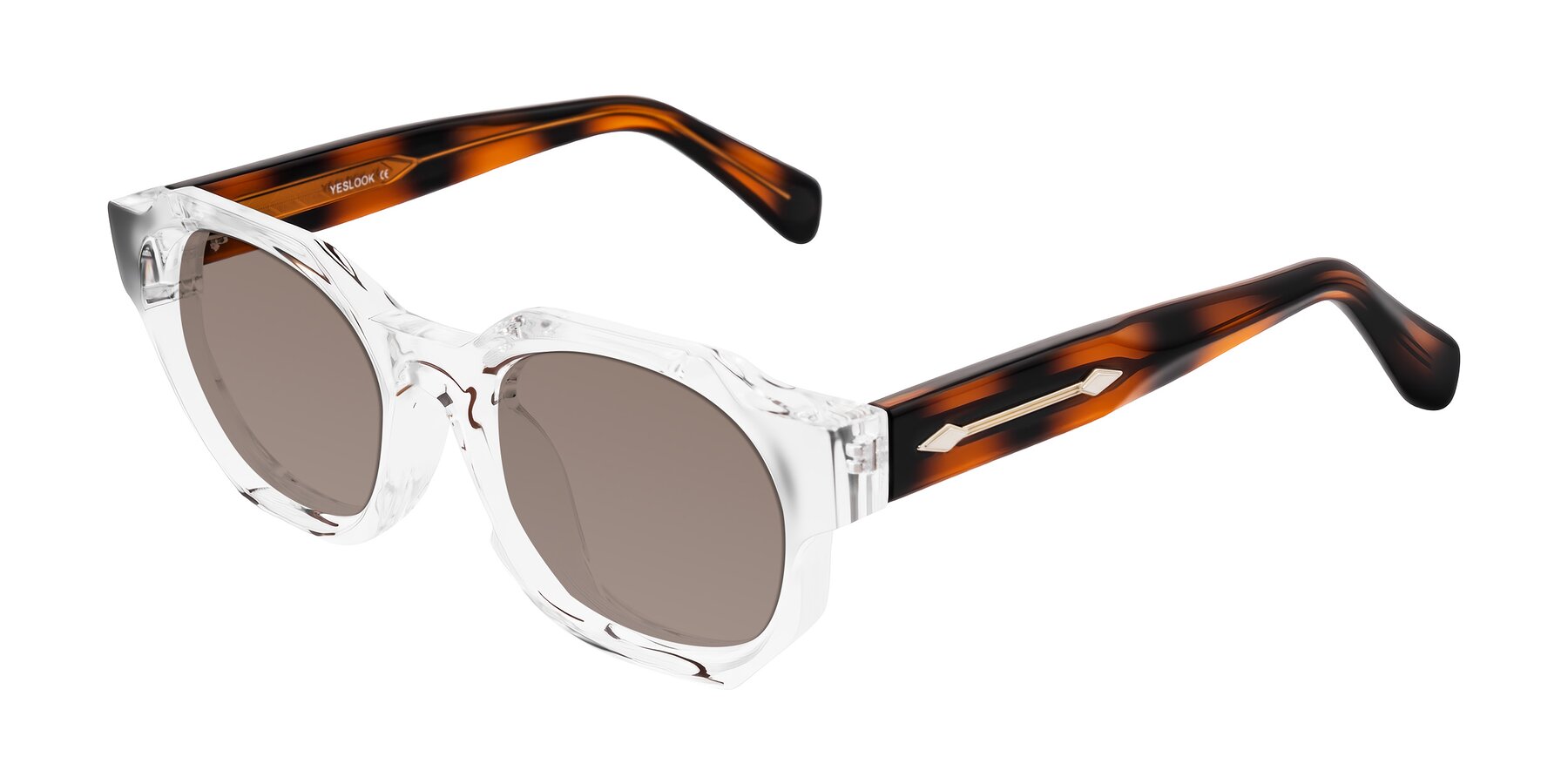 Angle of Poole in Clear/Tortoise with Medium Brown Tinted Lenses