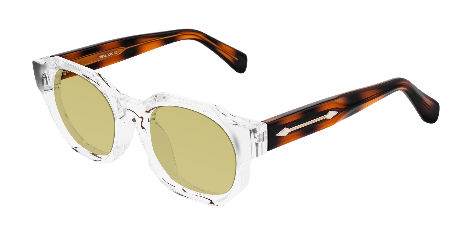 Angle of Poole in Clear/Tortoise with Medium Champagne Tinted Lenses