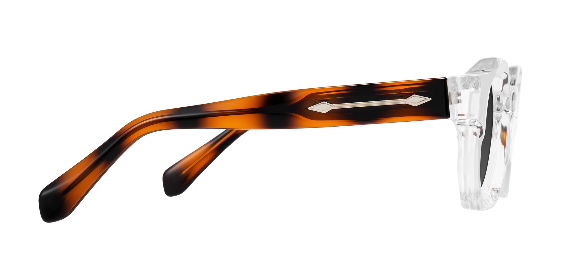 Side of Poole in Clear/Tortoise with Gray Tinted Lenses