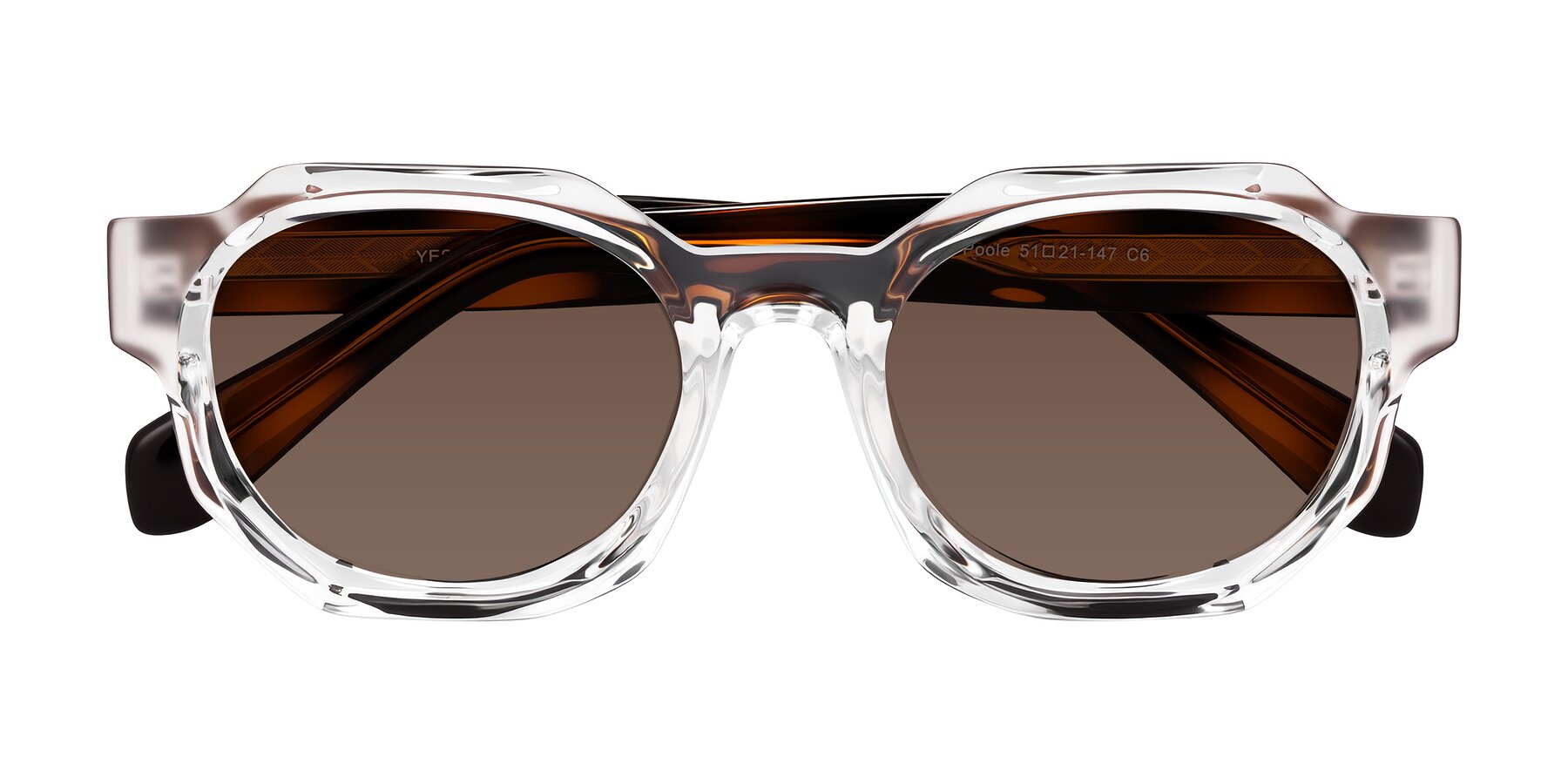 Folded Front of Poole in Clear/Tortoise with Brown Tinted Lenses