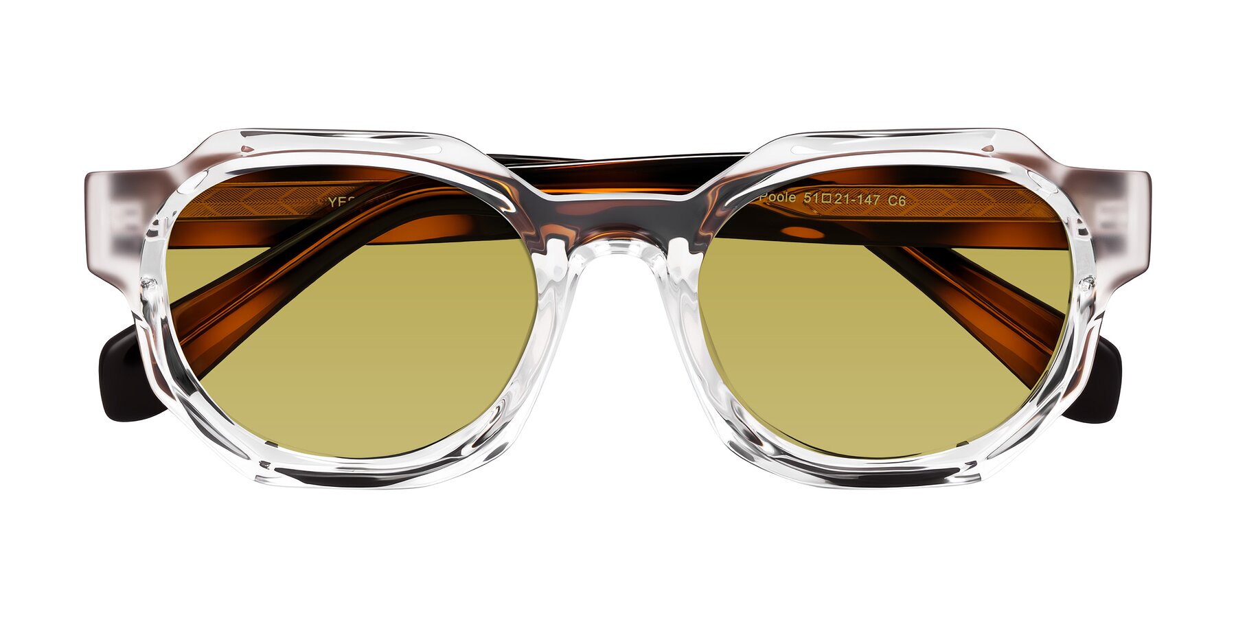 Folded Front of Poole in Clear/Tortoise with Champagne Tinted Lenses