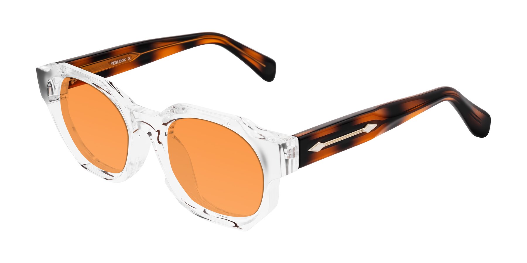Angle of Poole in Clear/Tortoise with Orange Tinted Lenses
