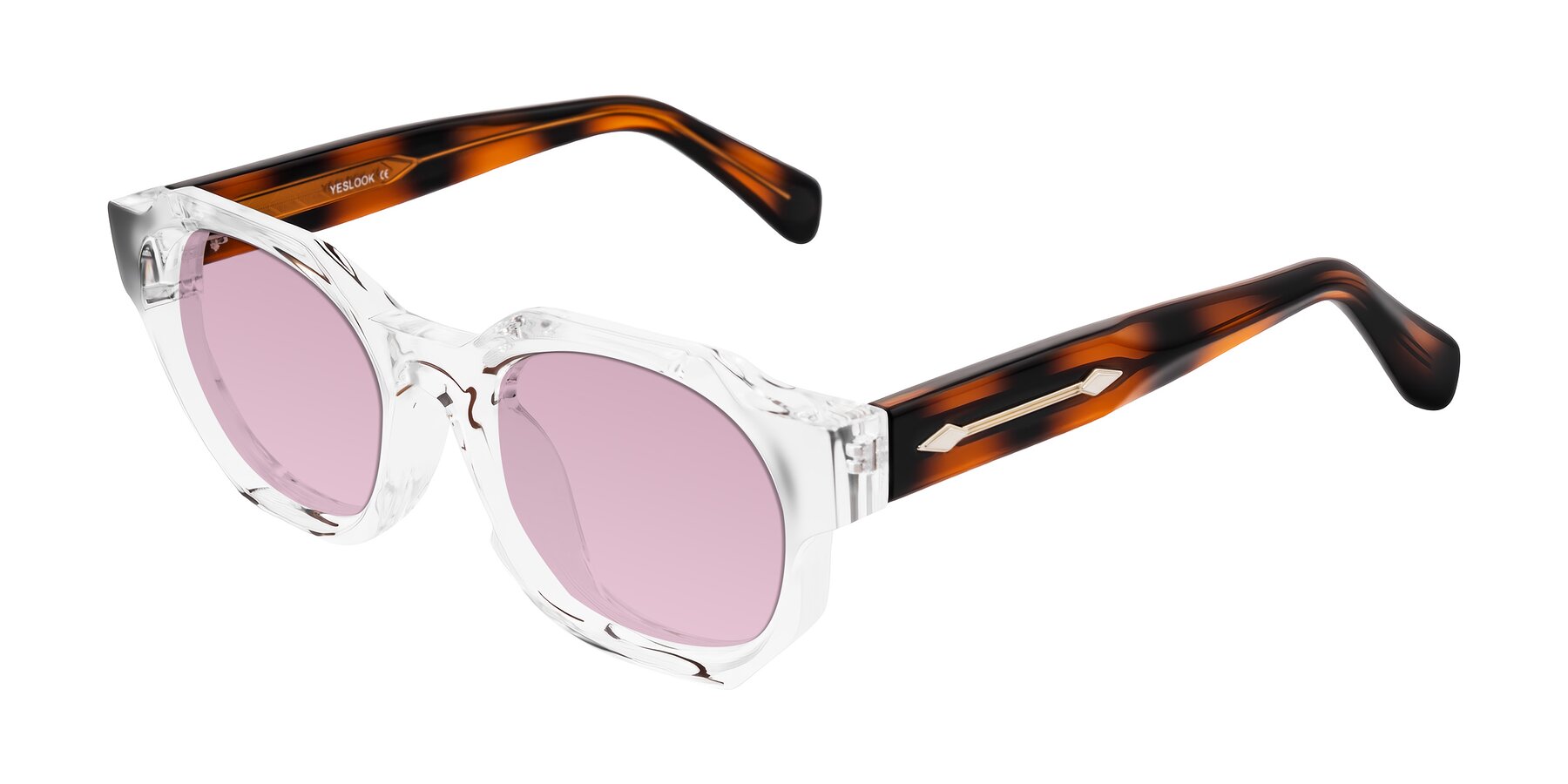 Angle of Poole in Clear/Tortoise with Light Wine Tinted Lenses