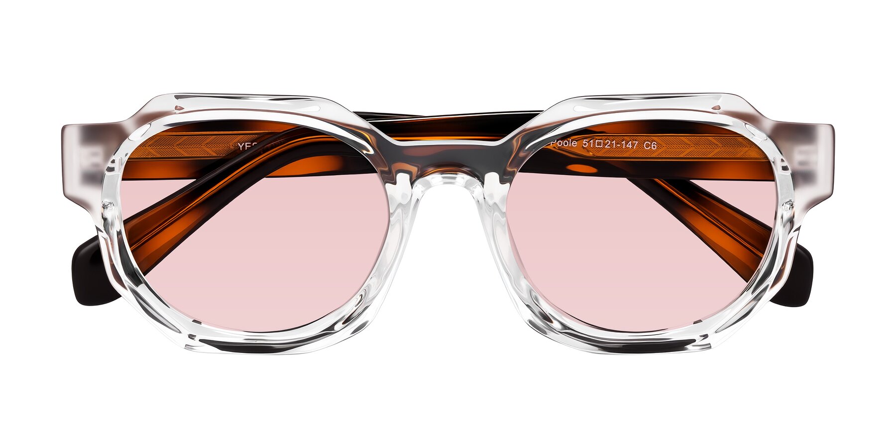 Folded Front of Poole in Clear/Tortoise with Light Garnet Tinted Lenses