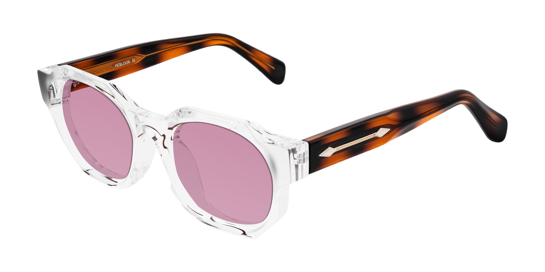 Angle of Poole in Clear/Tortoise with Medium Wine Tinted Lenses