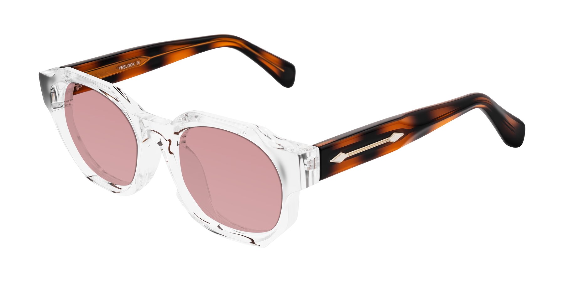 Angle of Poole in Clear/Tortoise with Medium Garnet Tinted Lenses
