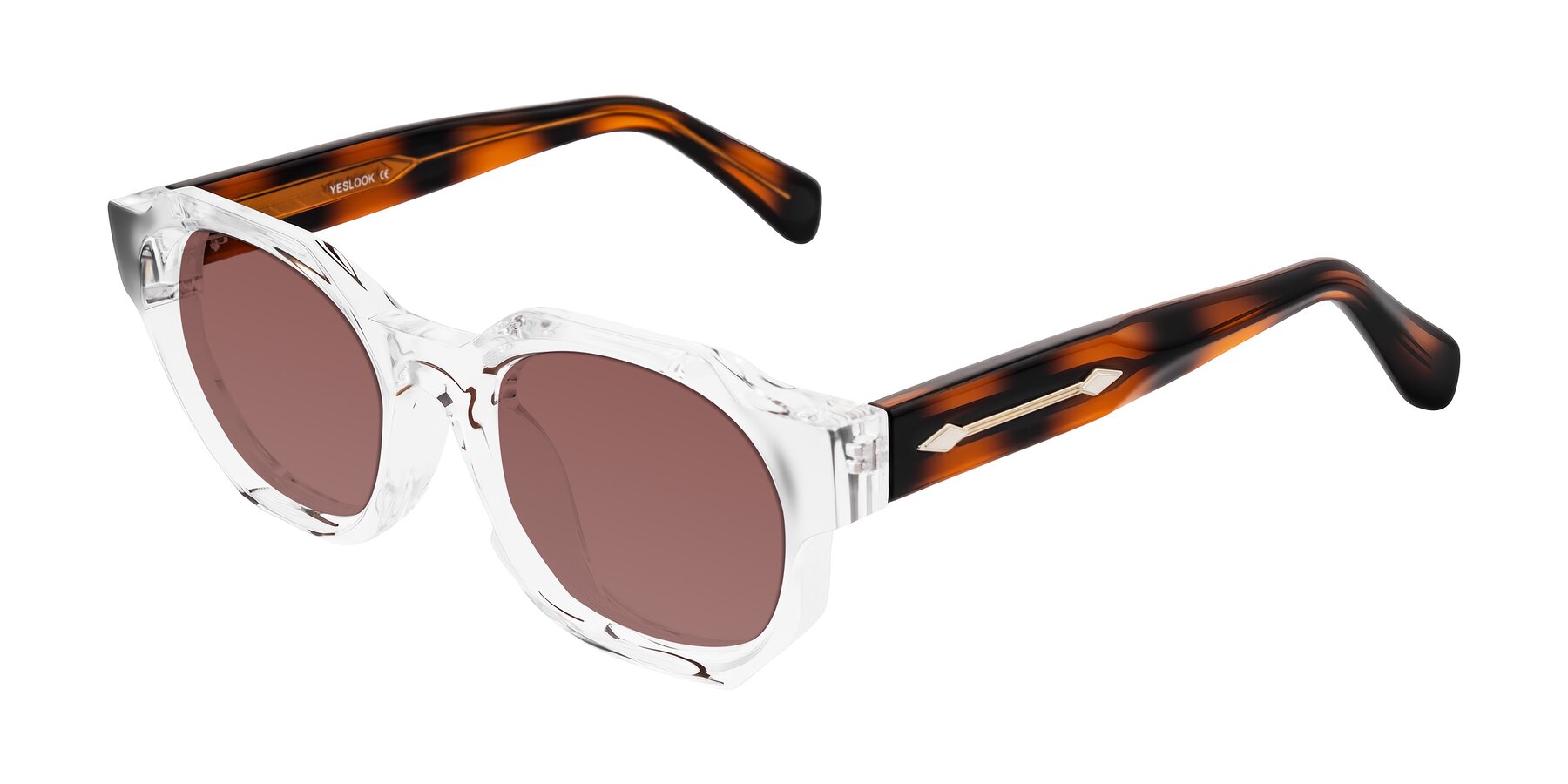 Angle of Poole in Clear/Tortoise with Garnet Tinted Lenses