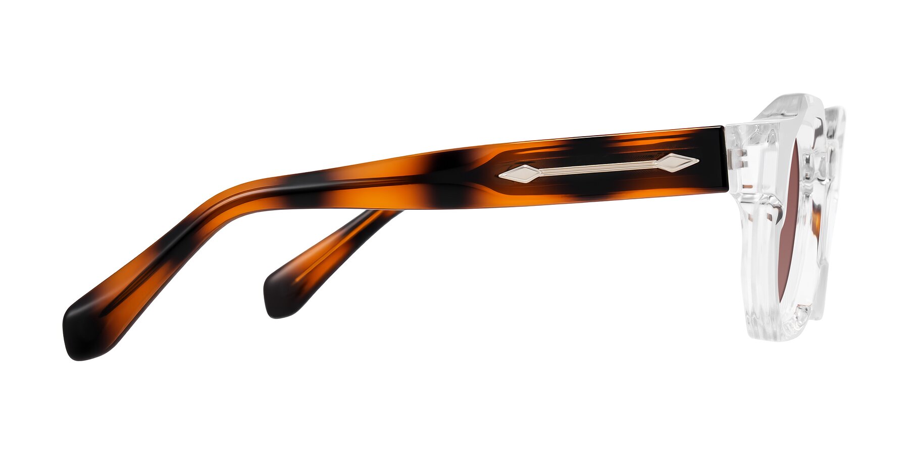Side of Poole in Clear/Tortoise with Garnet Tinted Lenses