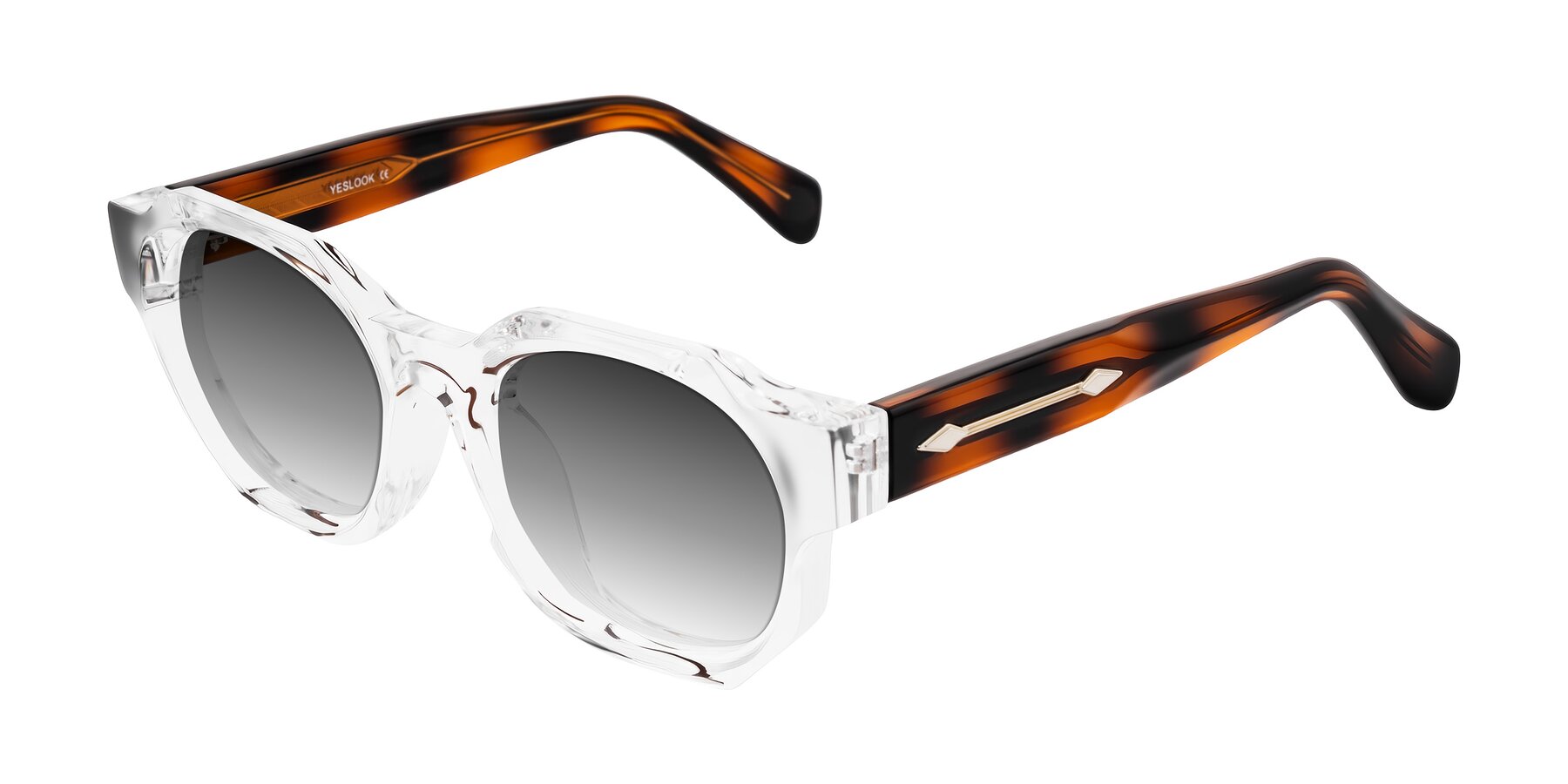 Angle of Poole in Clear/Tortoise with Gray Gradient Lenses