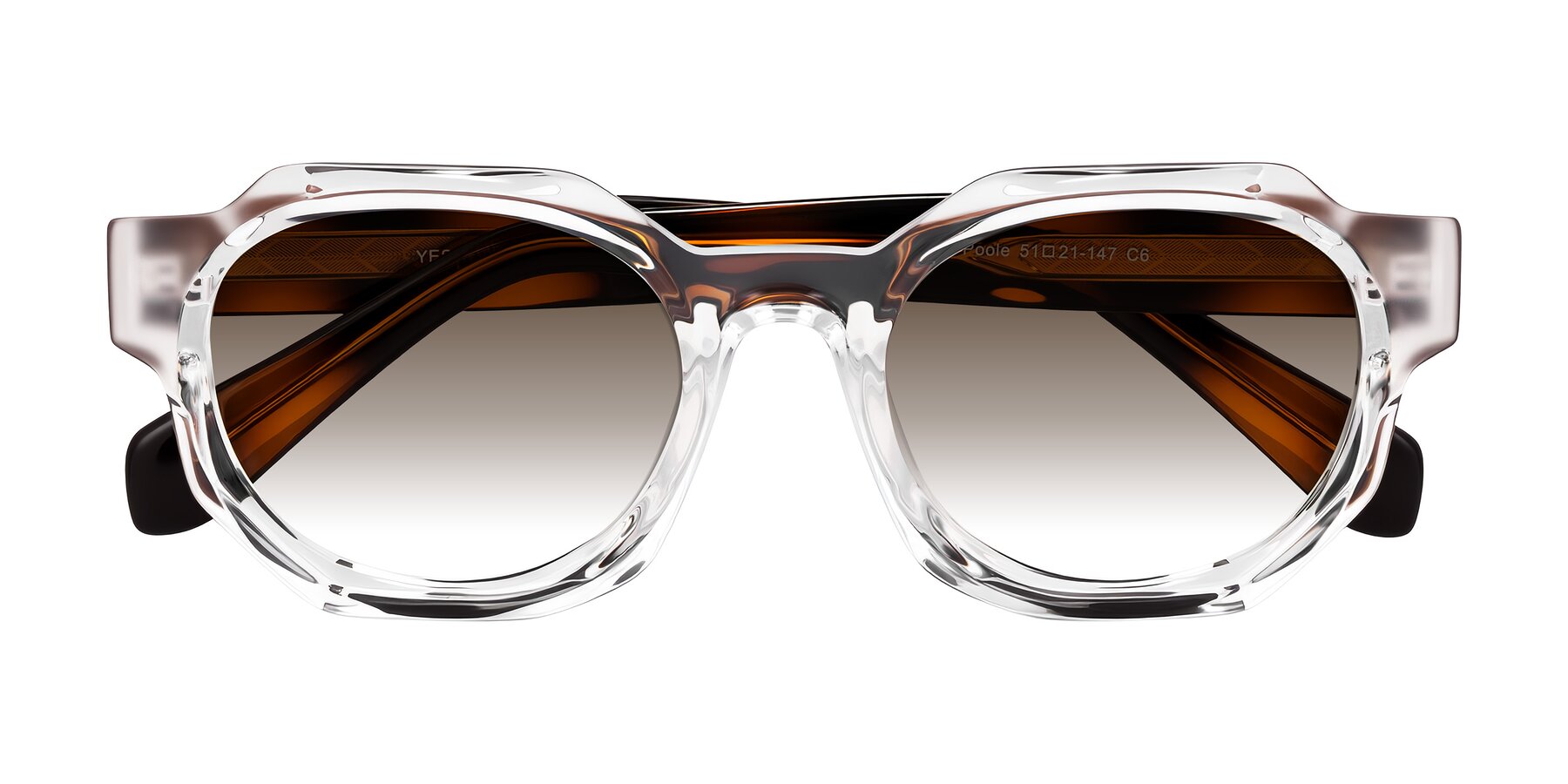 Folded Front of Poole in Clear/Tortoise with Brown Gradient Lenses