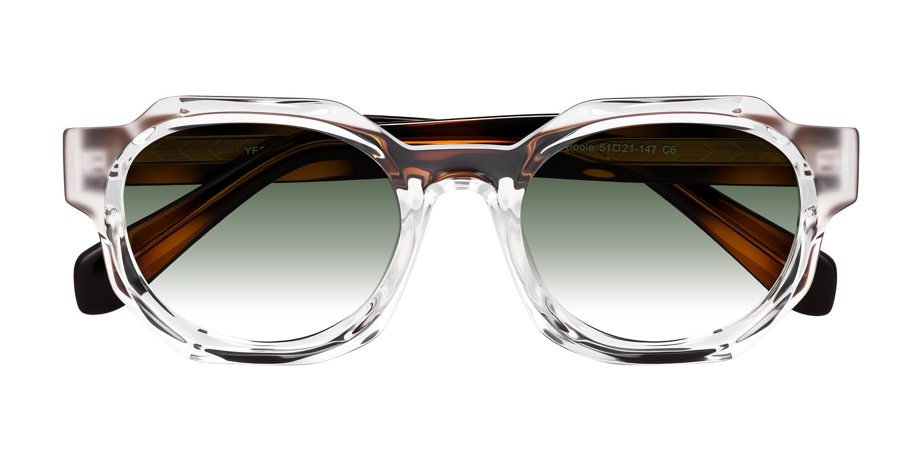Folded Front of Poole in Clear/Tortoise with Green Gradient Lenses