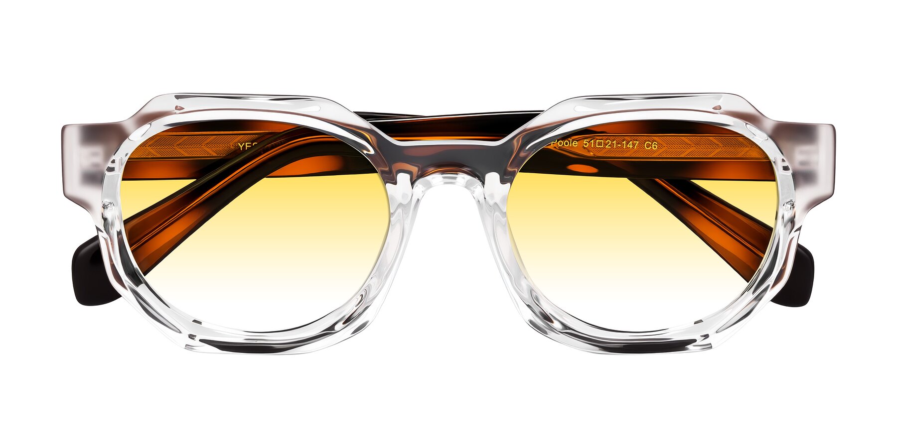 Folded Front of Poole in Clear/Tortoise with Yellow Gradient Lenses
