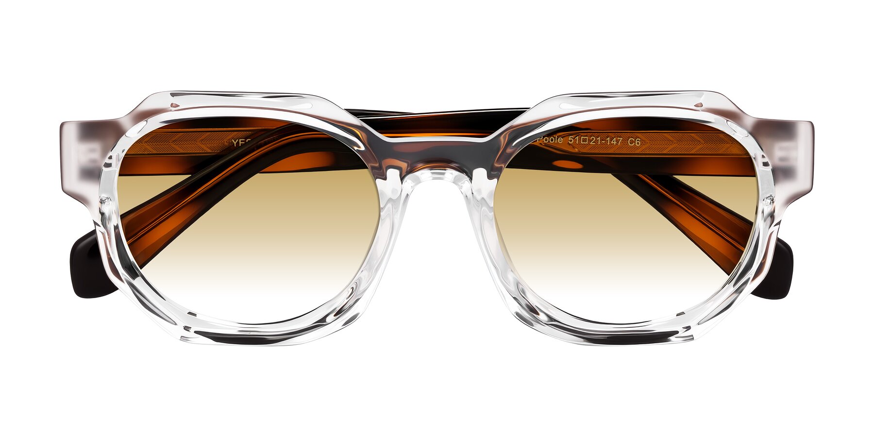 Folded Front of Poole in Clear/Tortoise with Champagne Gradient Lenses