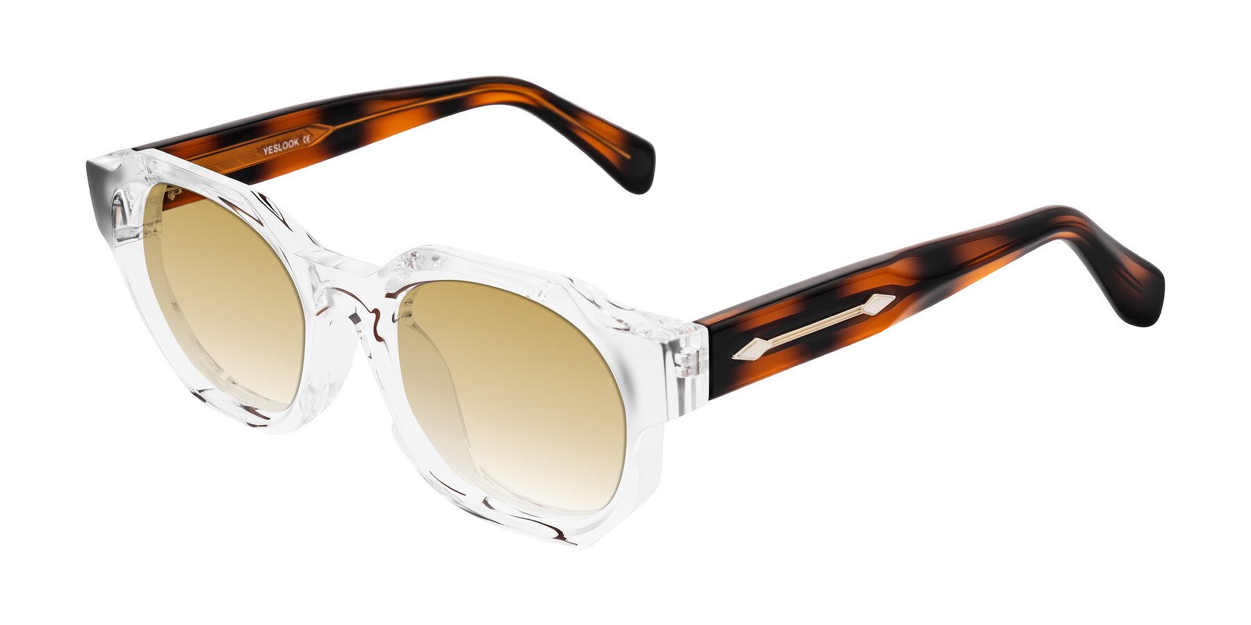 Angle of Poole in Clear/Tortoise with Champagne Gradient Lenses
