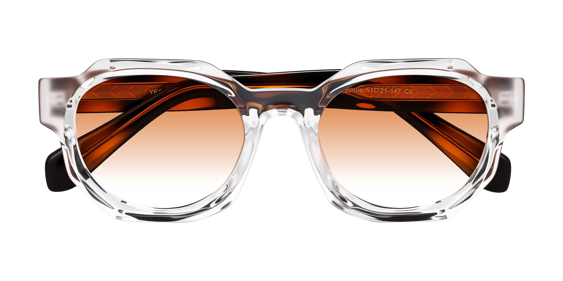 Folded Front of Poole in Clear/Tortoise with Orange Gradient Lenses