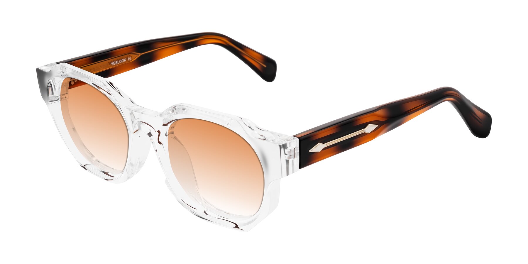 Angle of Poole in Clear/Tortoise with Orange Gradient Lenses