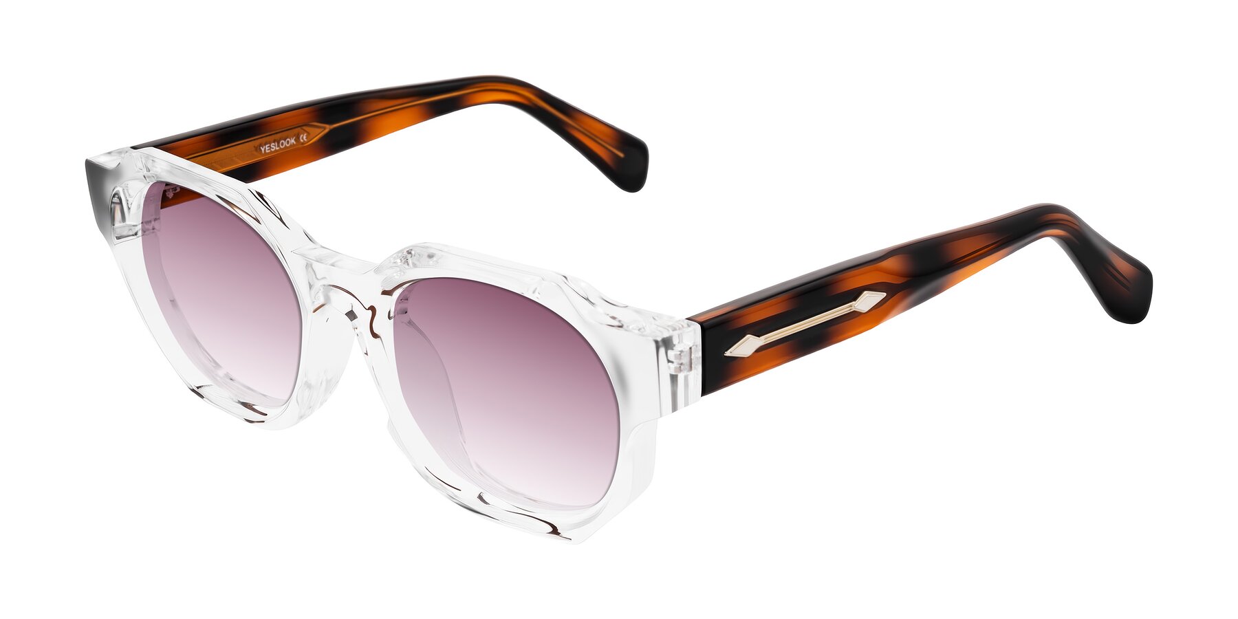 Angle of Poole in Clear/Tortoise with Wine Gradient Lenses