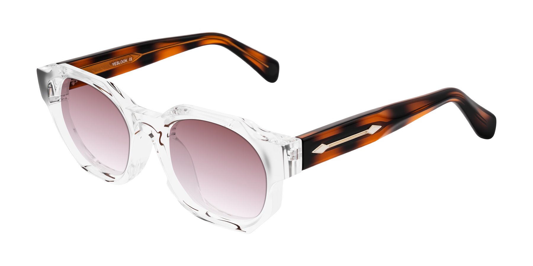 Angle of Poole in Clear/Tortoise with Garnet Gradient Lenses