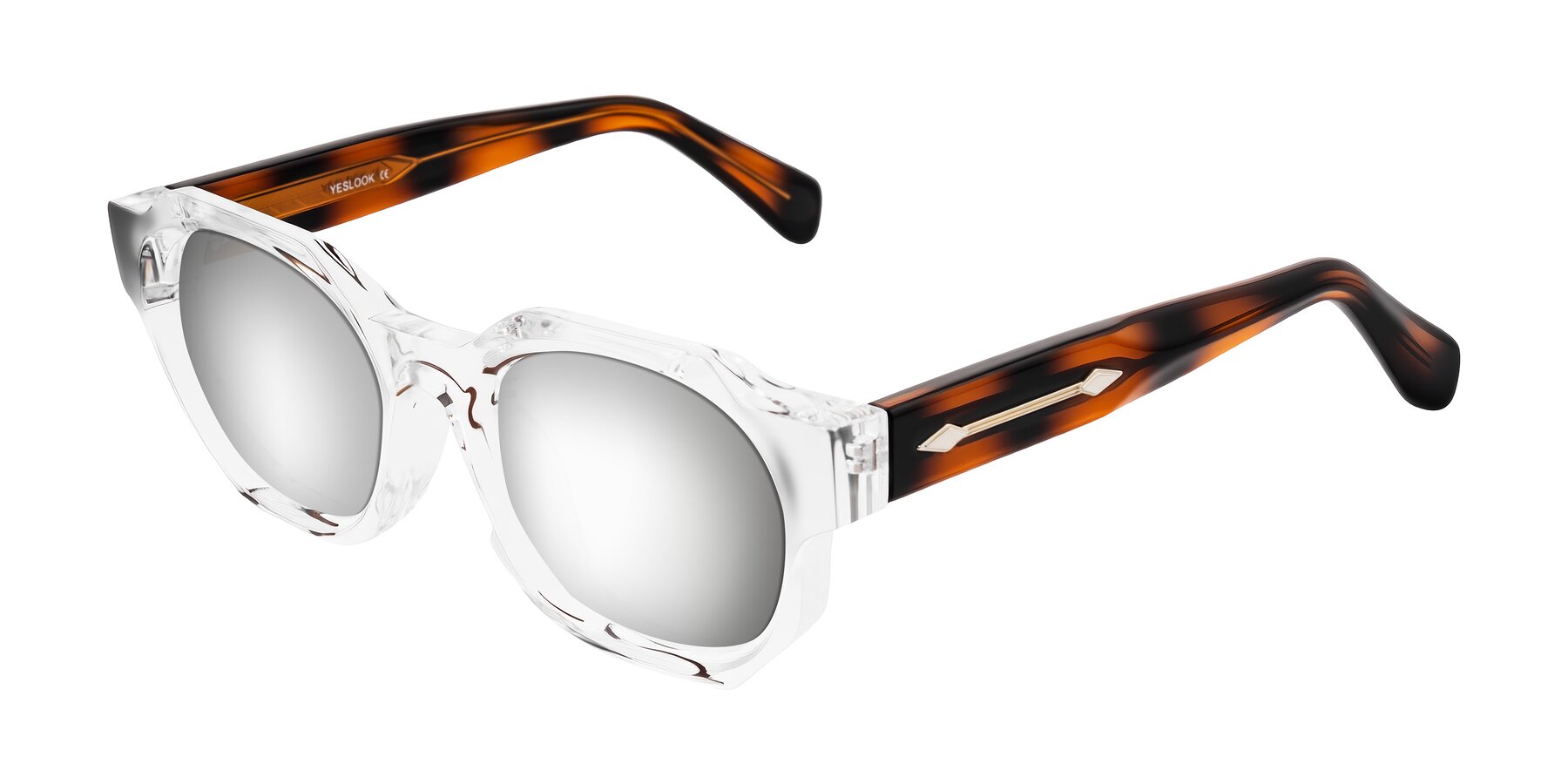 Angle of Poole in Clear/Tortoise with Silver Mirrored Lenses