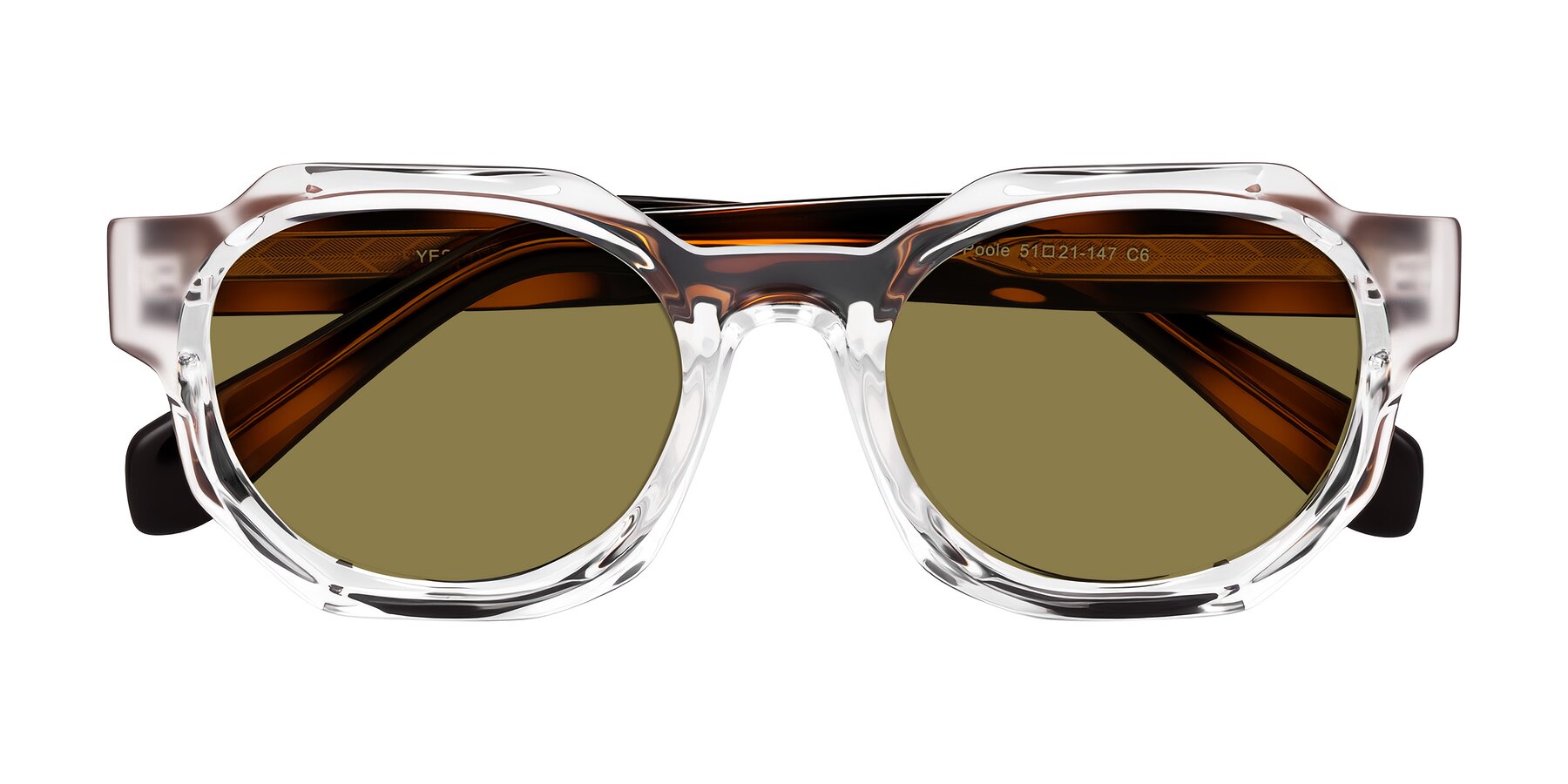 Folded Front of Poole in Clear/Tortoise with Brown Polarized Lenses
