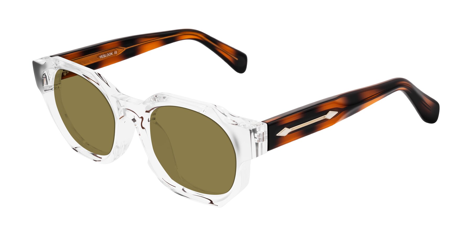 Angle of Poole in Clear/Tortoise with Brown Polarized Lenses