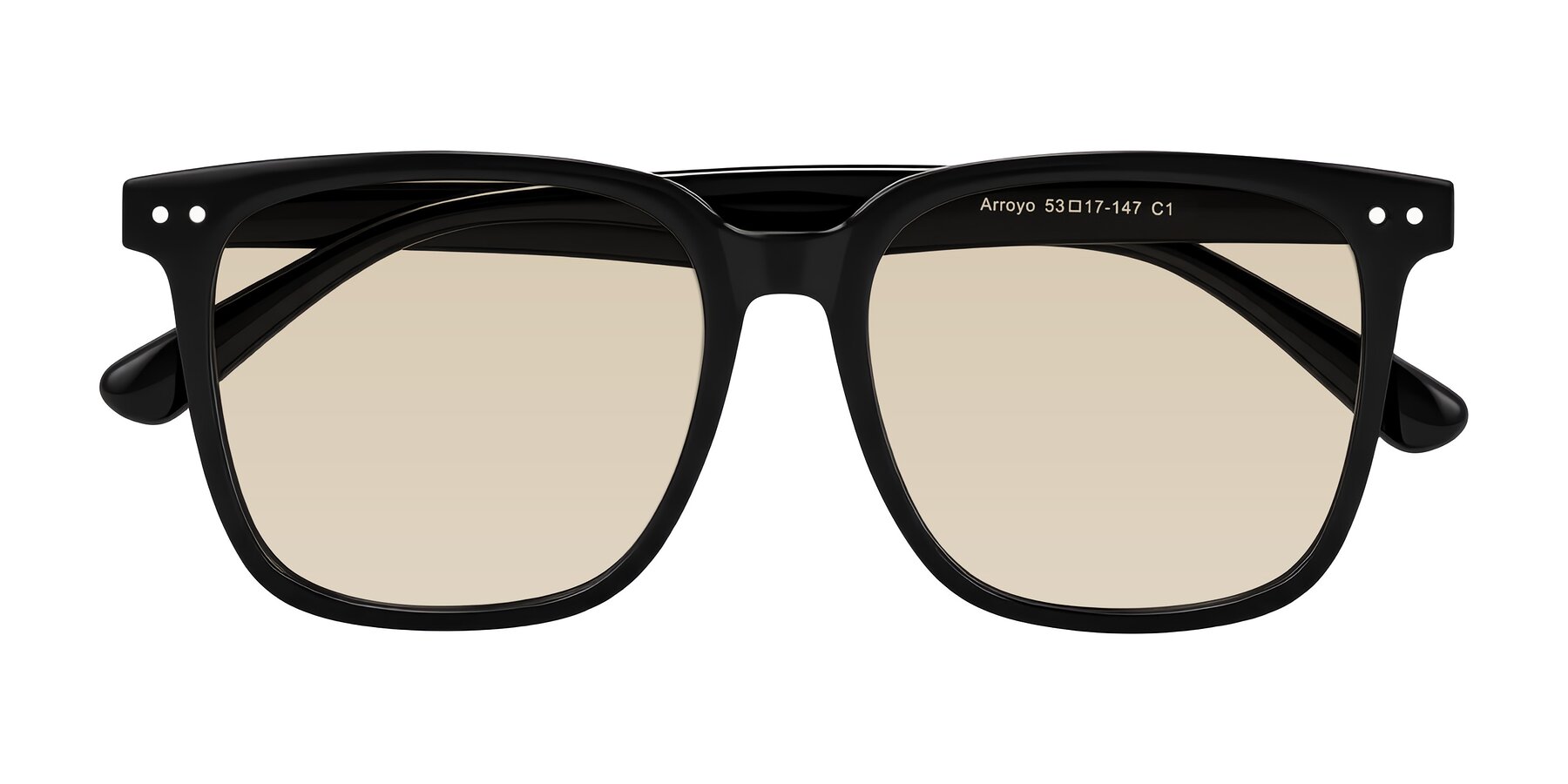Folded Front of Arroyo in Black with Light Brown Tinted Lenses