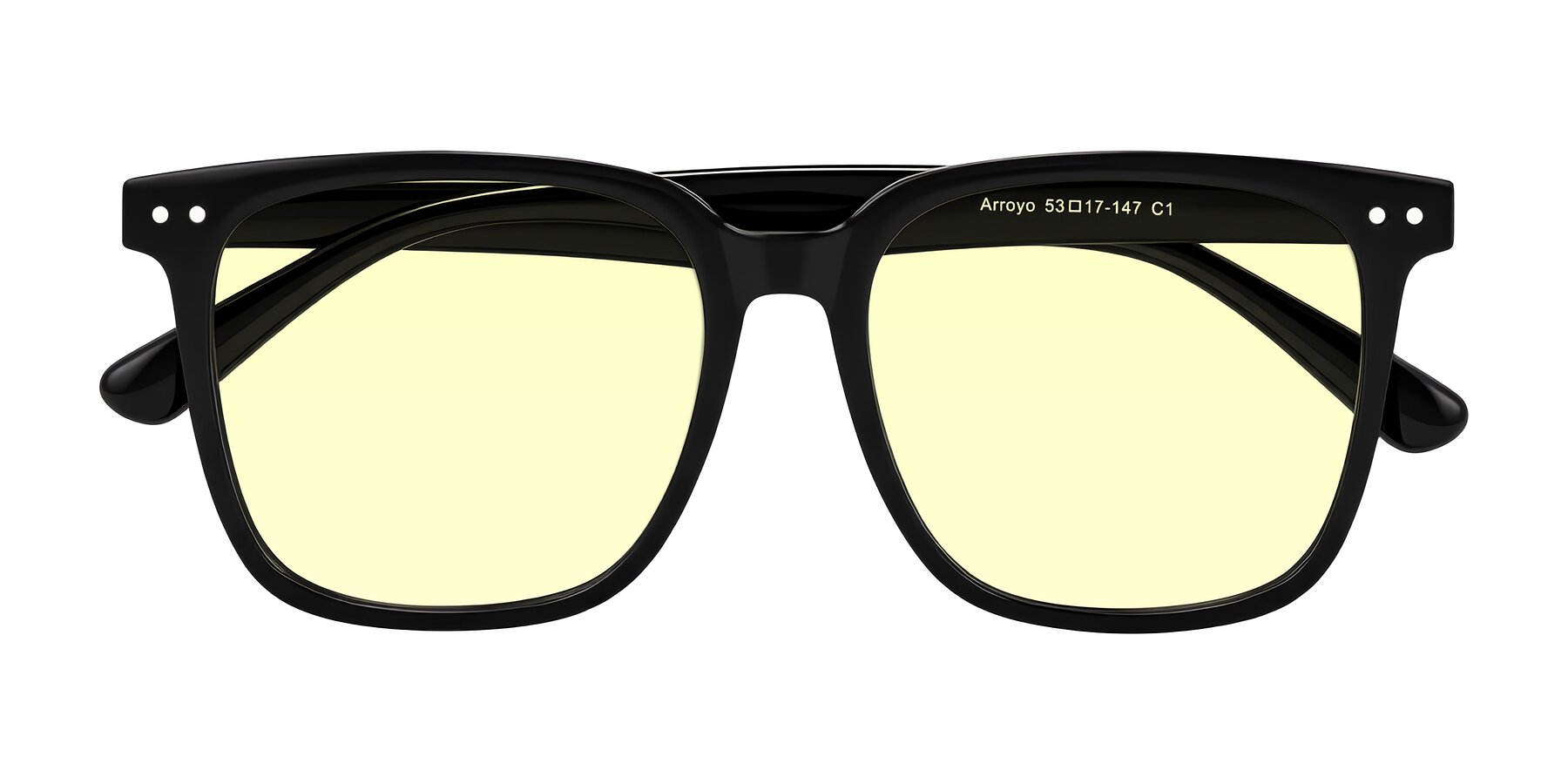 Folded Front of Arroyo in Black with Light Yellow Tinted Lenses