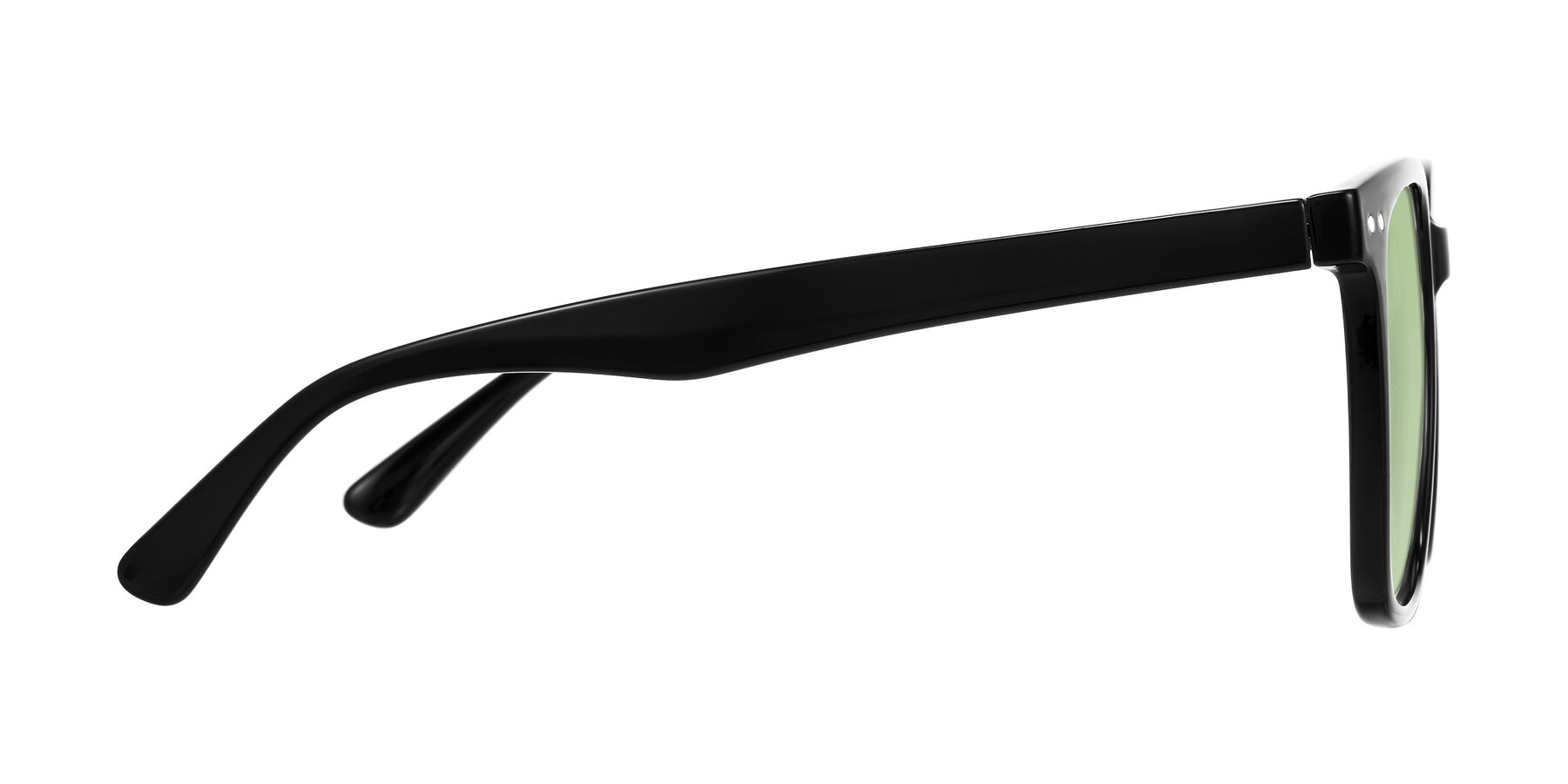 Side of Arroyo in Black with Medium Green Tinted Lenses