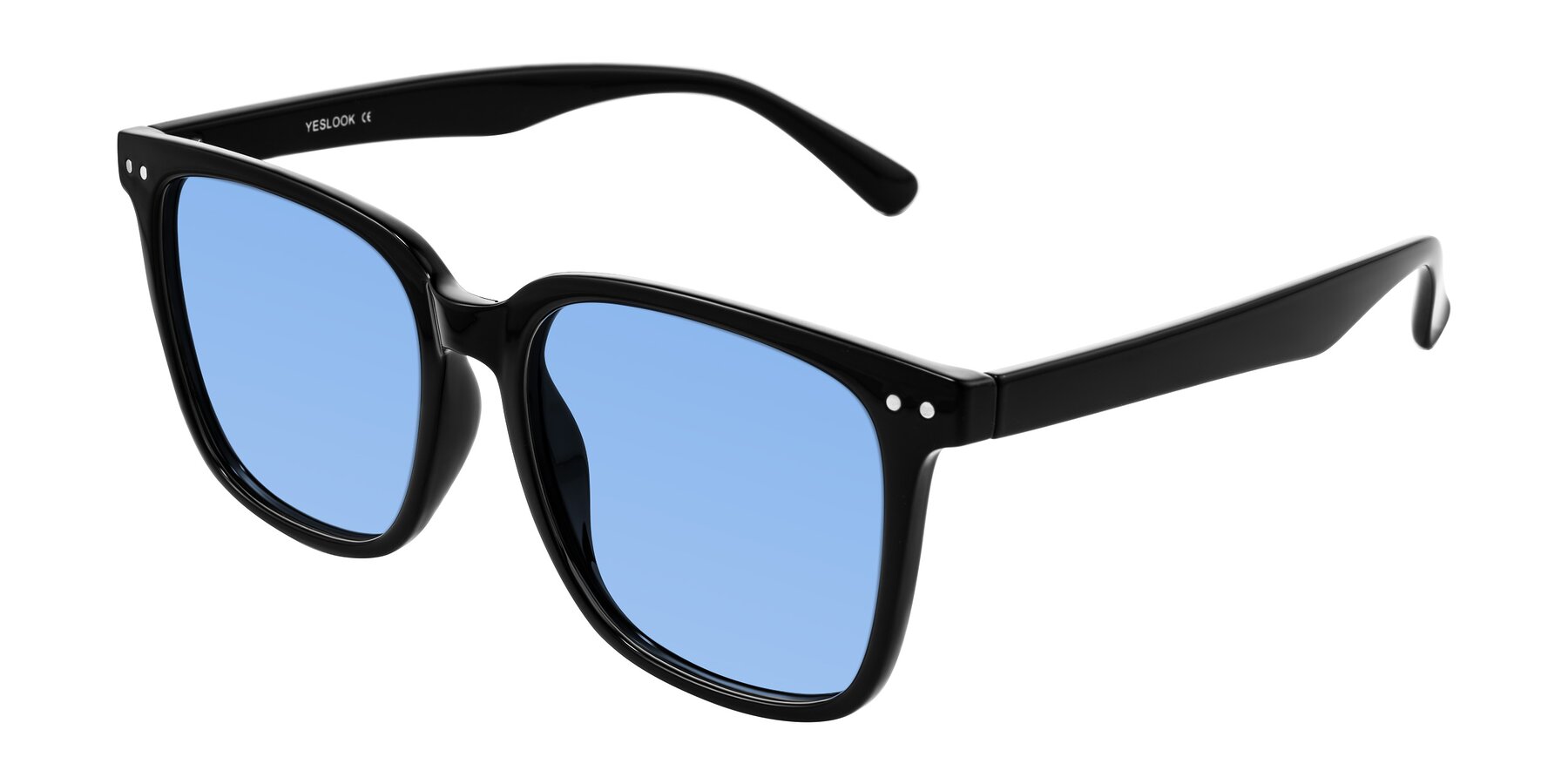 Angle of Arroyo in Black with Medium Blue Tinted Lenses