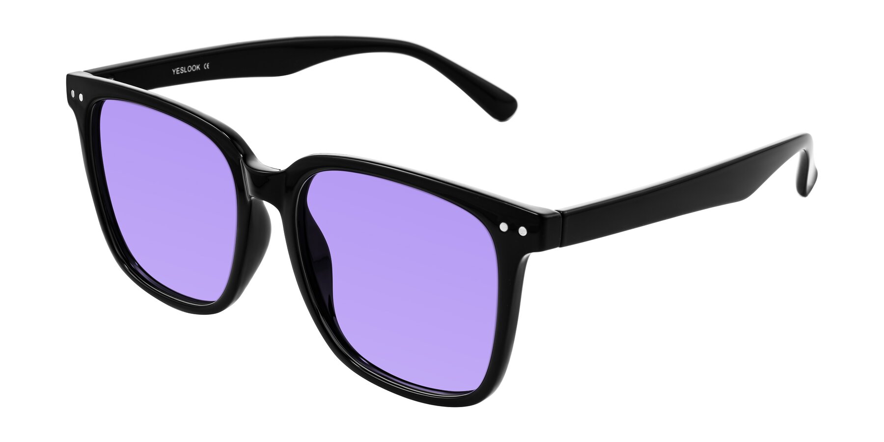 Angle of Arroyo in Black with Medium Purple Tinted Lenses