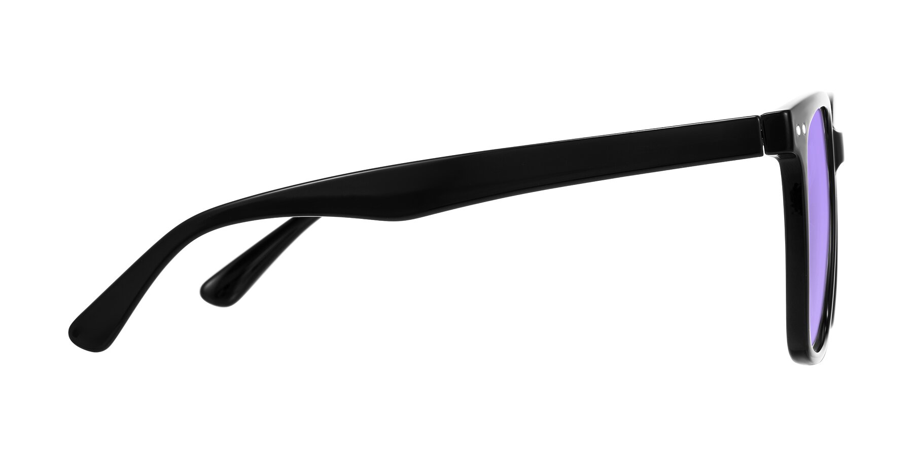 Side of Arroyo in Black with Medium Purple Tinted Lenses