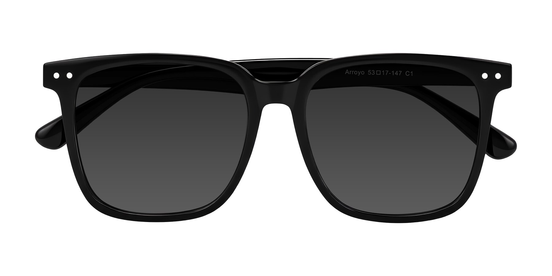 Folded Front of Arroyo in Black with Gray Tinted Lenses