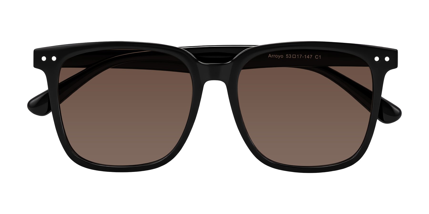 Folded Front of Arroyo in Black with Brown Tinted Lenses