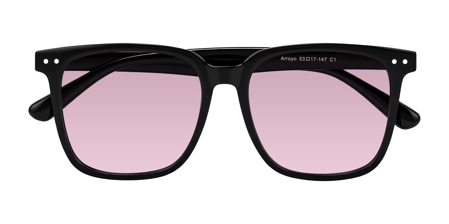 Folded Front of Arroyo in Black with Light Wine Tinted Lenses