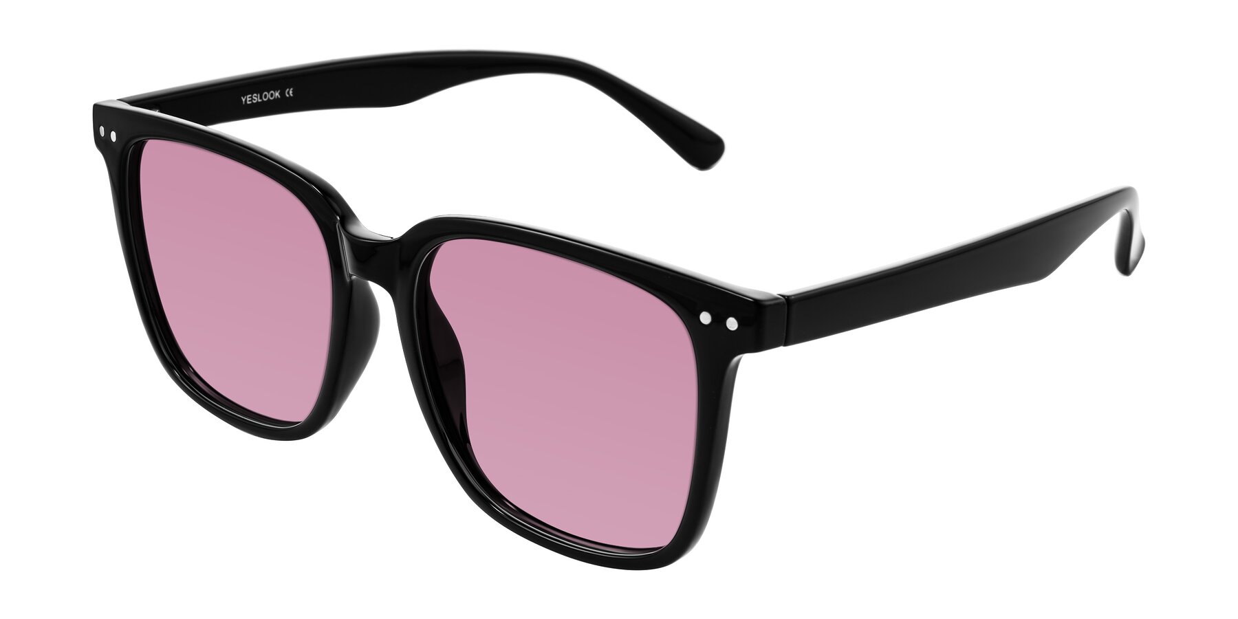 Angle of Arroyo in Black with Medium Wine Tinted Lenses