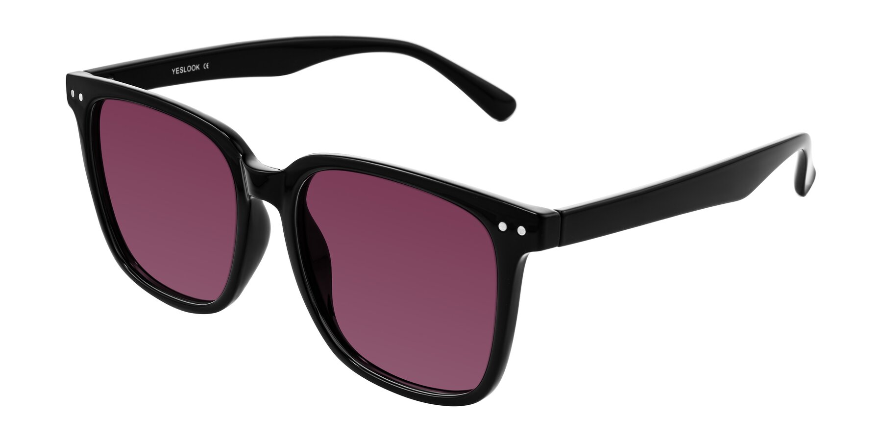 Angle of Arroyo in Black with Wine Tinted Lenses