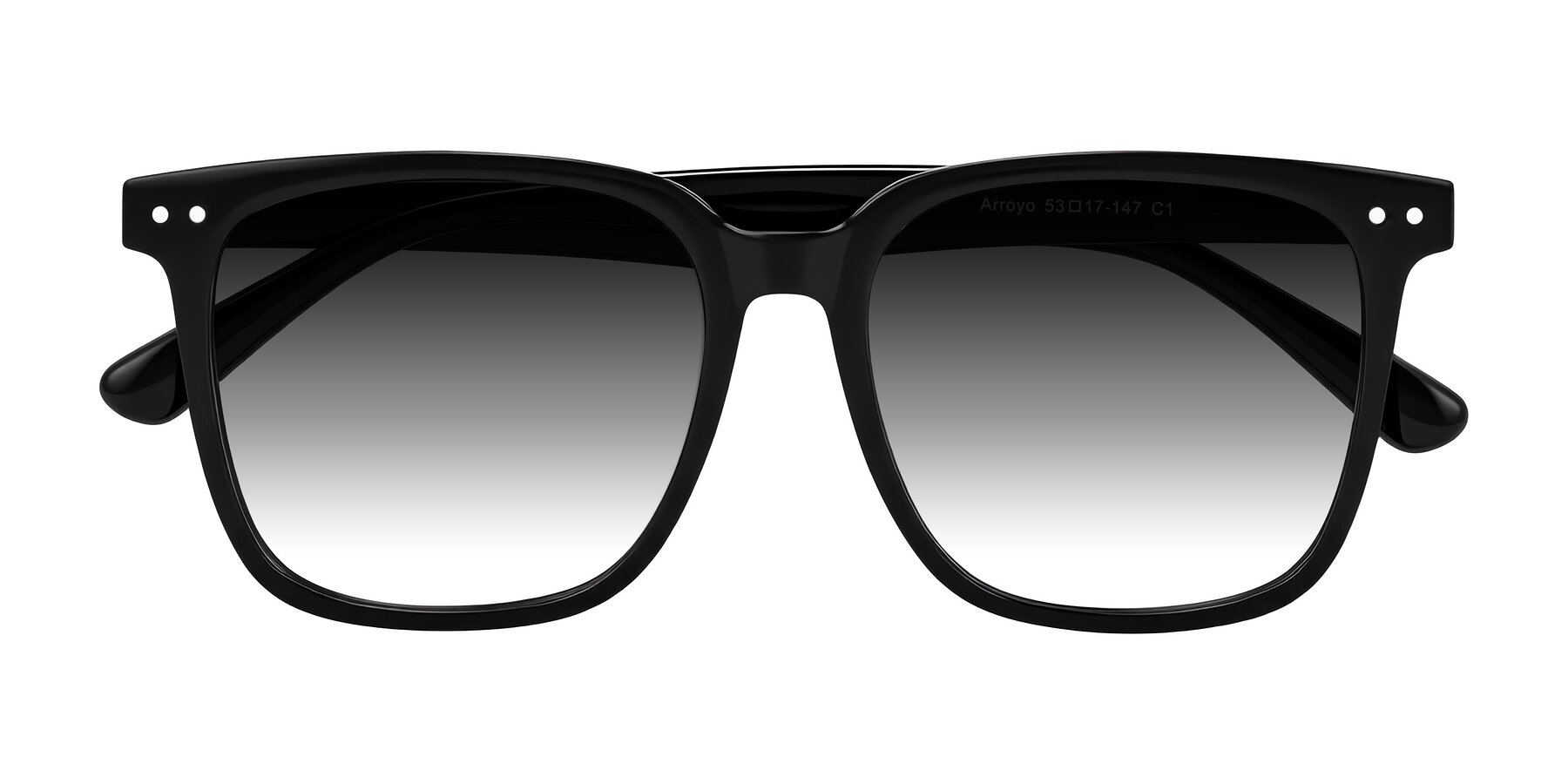 Folded Front of Arroyo in Black with Gray Gradient Lenses