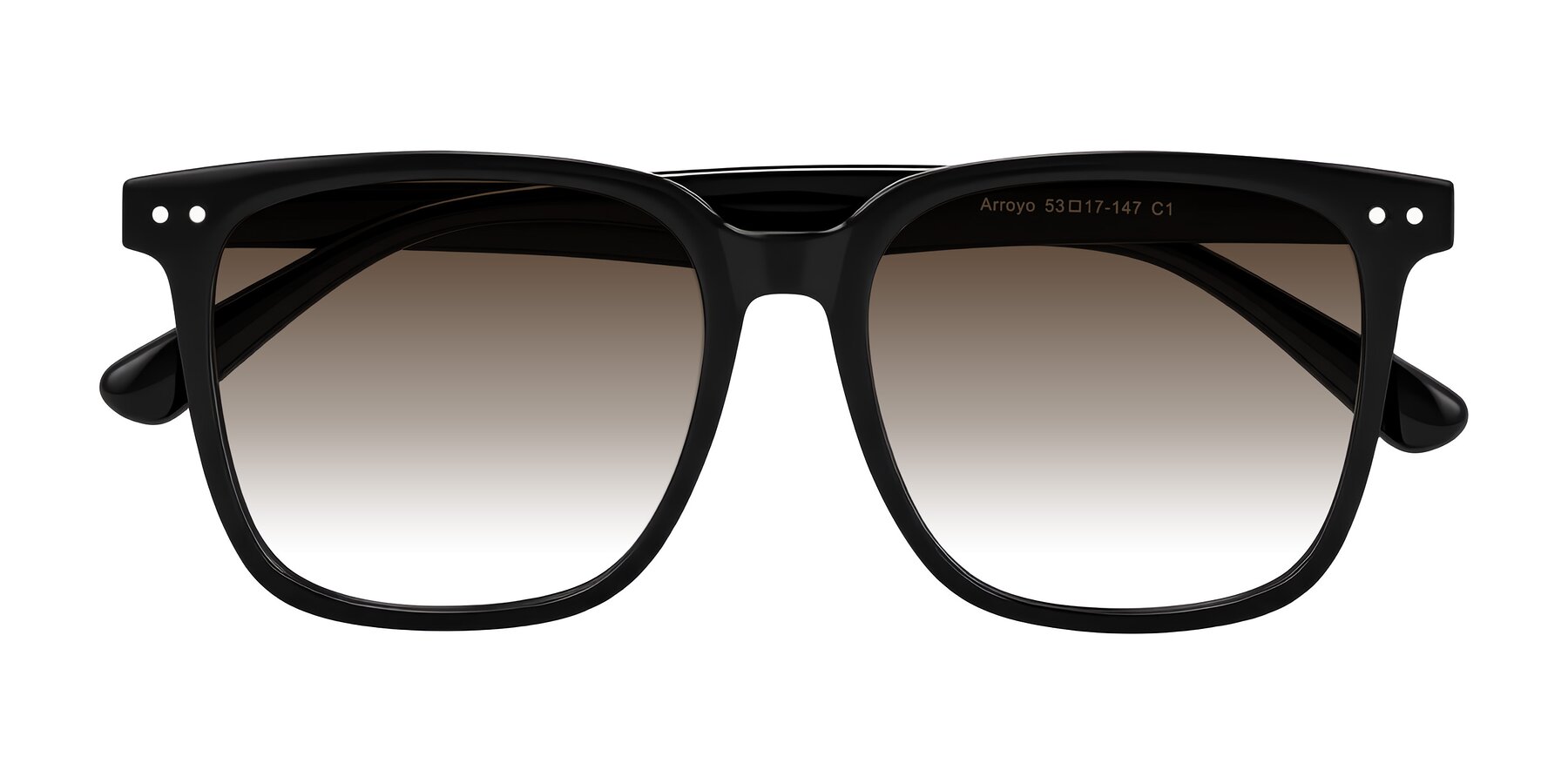 Folded Front of Arroyo in Black with Brown Gradient Lenses