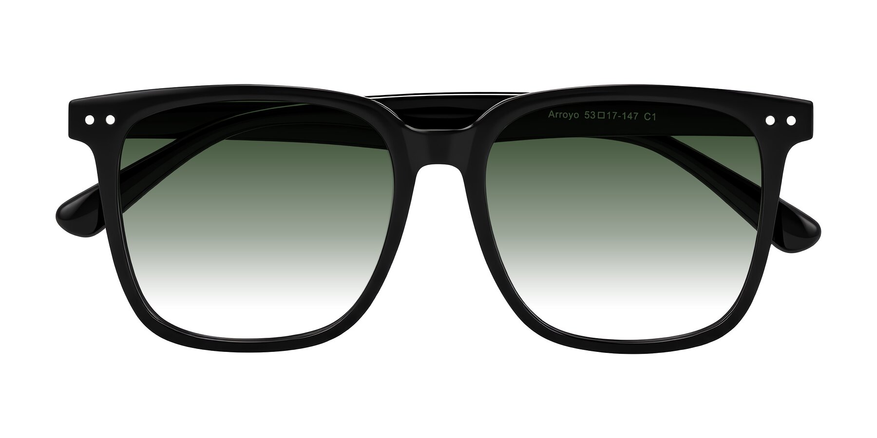 Folded Front of Arroyo in Black with Green Gradient Lenses