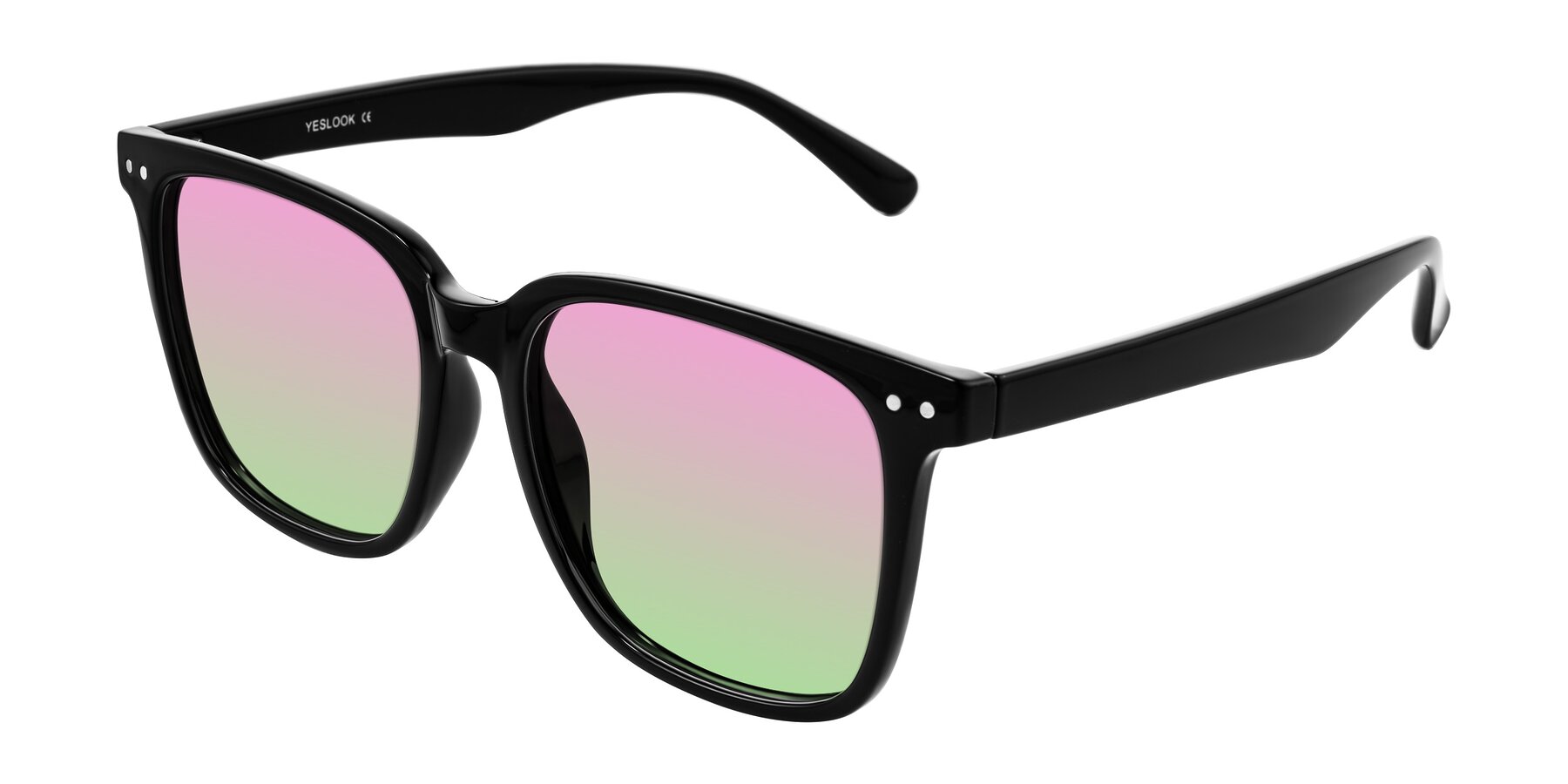 Angle of Arroyo in Black with Pink / Green Gradient Lenses